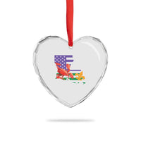 Louisiana Heart Crystal Glass Ornament Louisiana New Orleans Party Custume Beads - Wonder Print Shop