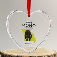 Louisiana Missouri Cryptid Lover Heart Crystal Glass Ornament Home Of Momo The Monster