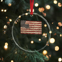 Louisiana Pride Vintage American Flag State Map Crystal Glass Ornament