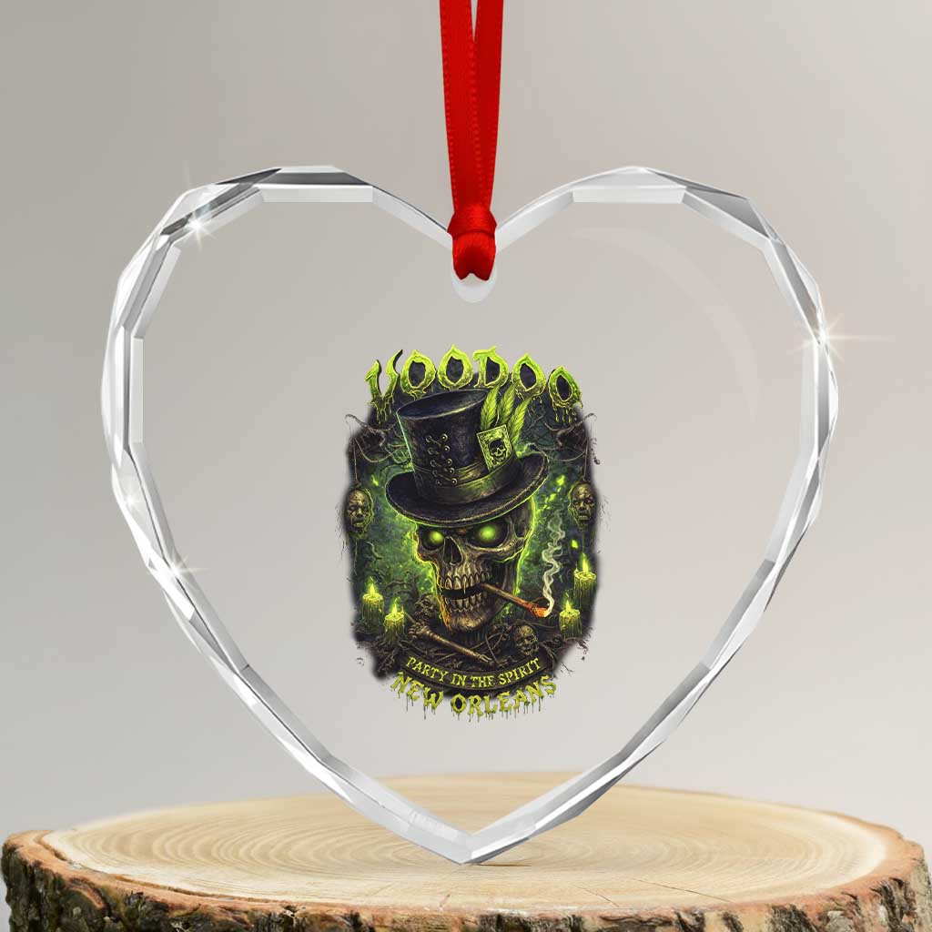 Louisiana Voodoo Skull Heart Crystal Glass Ornament Party In The Spirit New Orleans Creepy Occult Lover