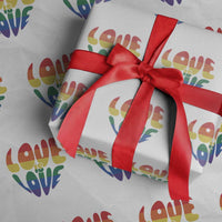 Love Is Love LGBTQ Pride Wrapping Paper Roll Rainbow Flag Community