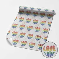 Love Is Love LGBTQ Pride Wrapping Paper Roll Rainbow Flag Community