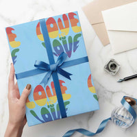 Love Is Love LGBTQ Pride Wrapping Paper Roll Rainbow Flag Community