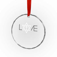 Love Jewish Messianic Christian Cross Star Of David Crystal Glass Ornament - Wonder Print Shop