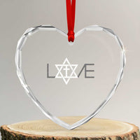 Love Jewish Messianic Christian Cross Star Of David Heart Crystal Glass Ornament - Wonder Print Shop