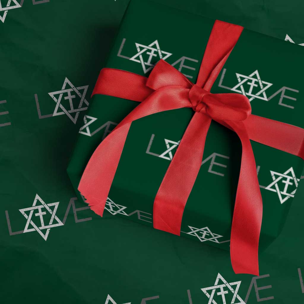 Love Jewish Messianic Christian Cross Star Of David Wrapping Paper Roll - Wonder Print Shop