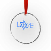 Love Jewish Messianic Cross Star Of David Crystal Glass Ornament - Wonder Print Shop