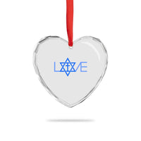 Love Jewish Messianic Cross Star Of David Heart Crystal Glass Ornament - Wonder Print Shop
