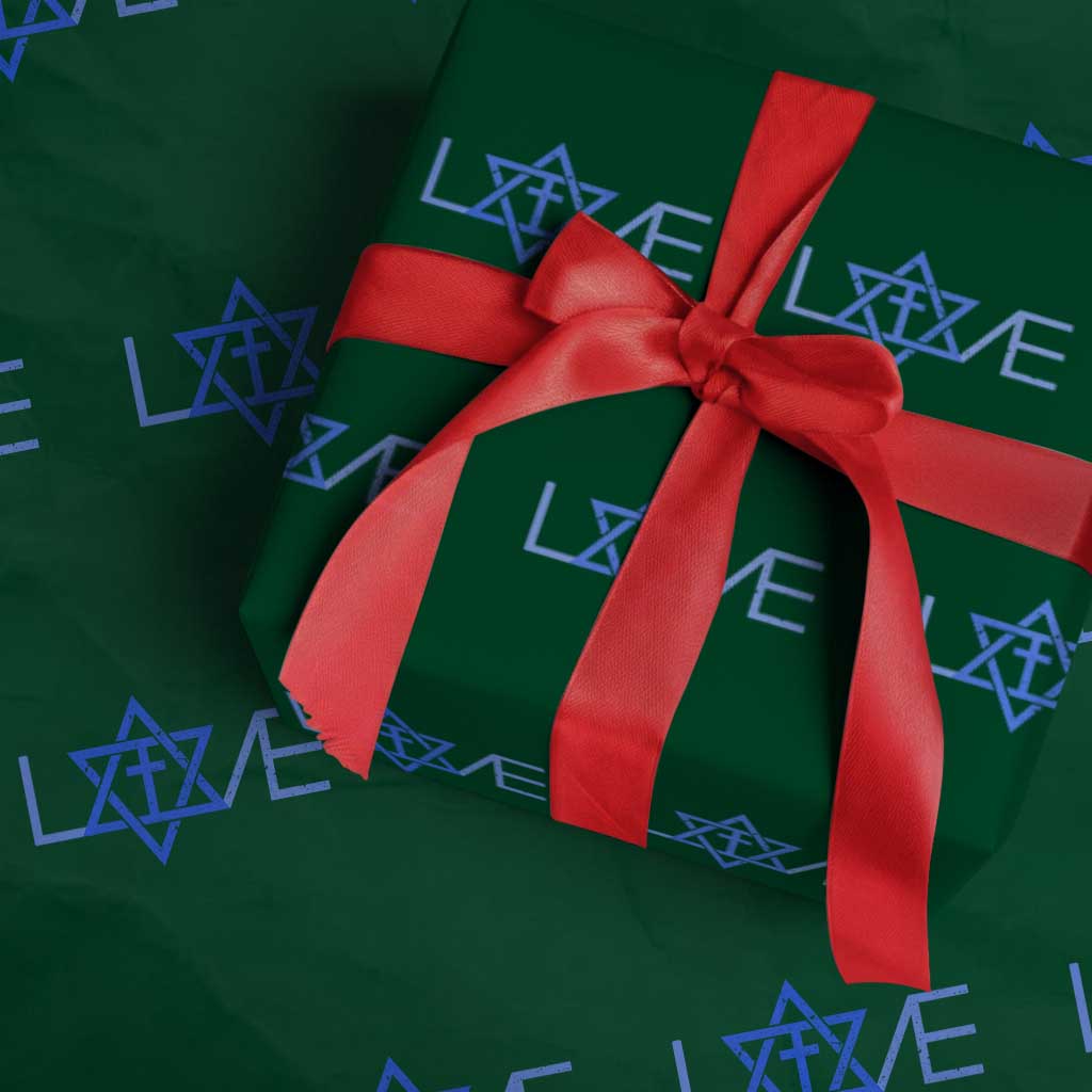 Love Jewish Messianic Cross Star Of David Wrapping Paper Roll - Wonder Print Shop