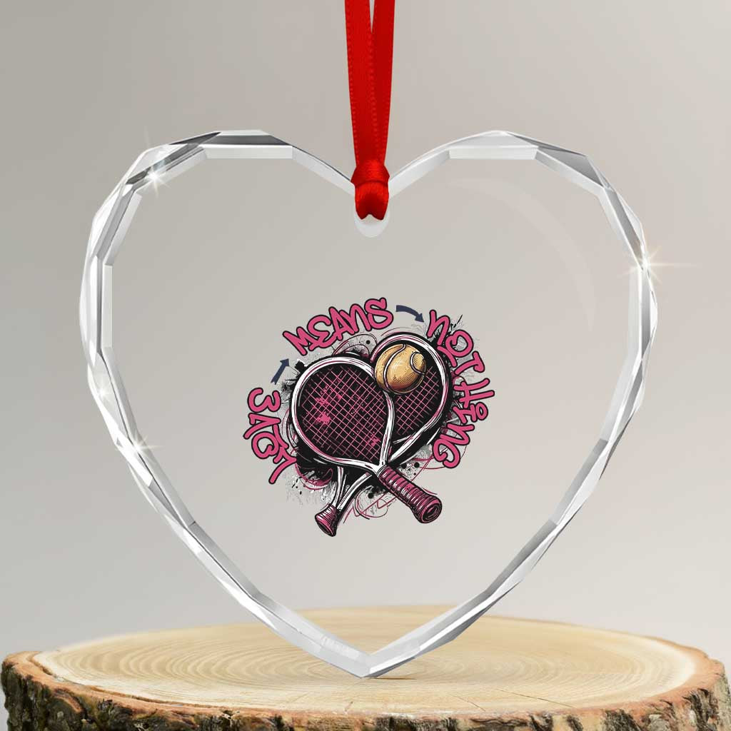 Love Means Nothing Heart Crystal Glass Ornament Tennis Lovers - Wonder Print Shop