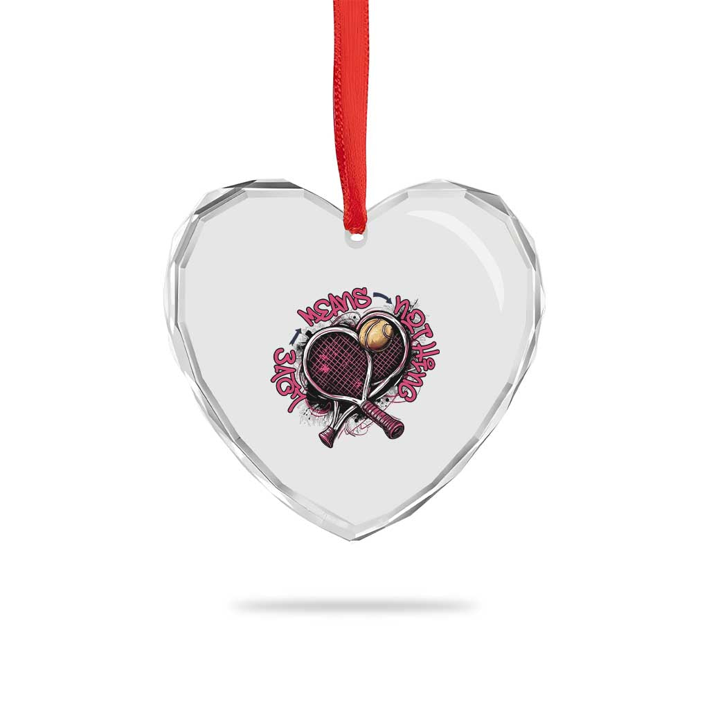 Love Means Nothing Heart Crystal Glass Ornament Tennis Lovers - Wonder Print Shop