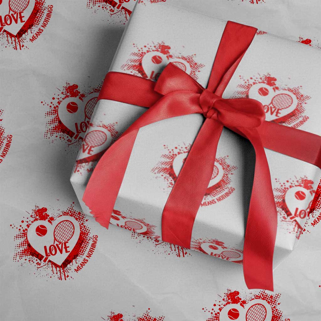 Love Means Nothing To A Tennis Player Wrapping Paper Roll Valentines Day Gift - Wonder Print Shop