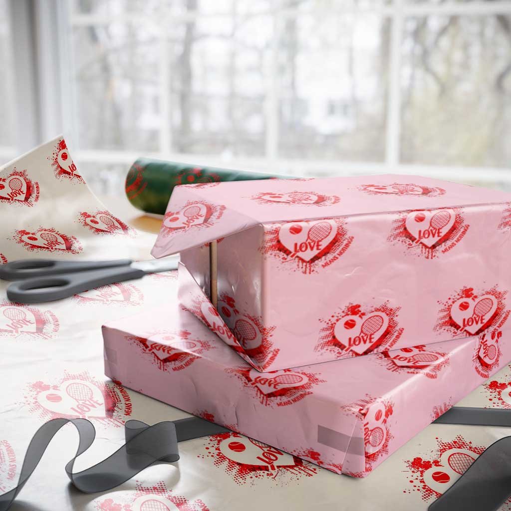 Love Means Nothing To A Tennis Player Wrapping Paper Roll Valentines Day Gift - Wonder Print Shop