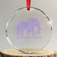 Love Never Forgets Elephant Mandala Crystal Glass Ornament Animal Lover Gift