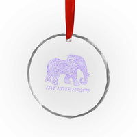 Love Never Forgets Elephant Mandala Crystal Glass Ornament Animal Lover Gift
