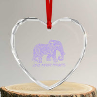 Love Never Forgets Elephant Mandala Heart Crystal Glass Ornament Animal Lover Gift