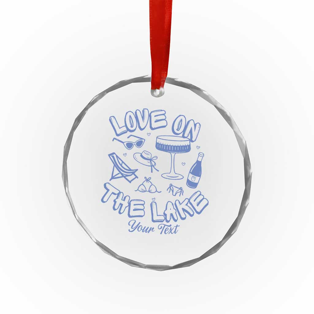 Love on the Lake Bachelorette Crystal Glass Ornament Custom Camp Bach Party - Wonder Print Shop