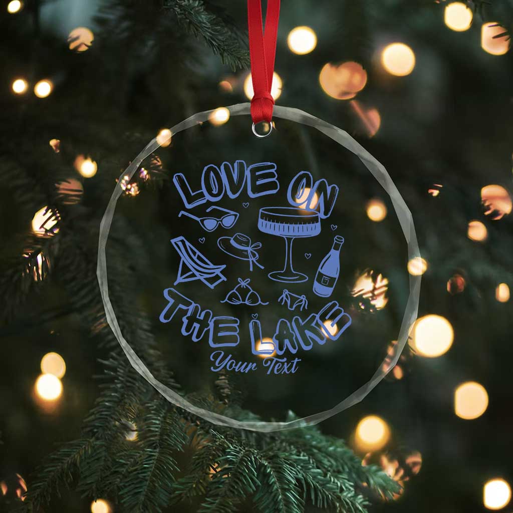 Love on the Lake Bachelorette Crystal Glass Ornament Custom Camp Bach Party - Wonder Print Shop