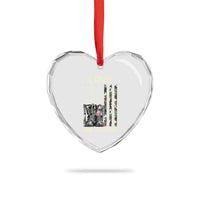 Love Our Veterans Heart Crystal Glass Ornament Camo American Flag Military Supportive Veterans Day - Wonder Print Shop