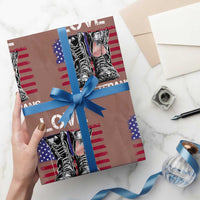 Love Our Veterans Wrapping Paper Roll American Flag Military Supportive Veterans Day - Wonder Print Shop