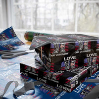 Love Our Veterans Wrapping Paper Roll American Flag Military Supportive Veterans Day - Wonder Print Shop