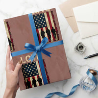Love Our Veterans Wrapping Paper Roll US Veterans Day Proud Military Family US Flag - Wonder Print Shop