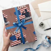 Love Our Veterans Wrapping Paper Roll Veterans Day Military Appreciation US Flag - Wonder Print Shop