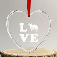 Love Pomeranian Heart Crystal Glass Ornament Cute Pom Dog Lover Gift