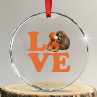 Love Punch the Baby Monkey Crystal Glass Ornament Cute Hugging Plush Toy Viral Friendship