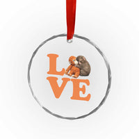 Love Punch the Baby Monkey Crystal Glass Ornament Cute Hugging Plush Toy Viral Friendship