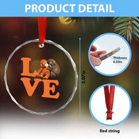 Love Punch the Baby Monkey Crystal Glass Ornament Cute Hugging Plush Toy Viral Friendship
