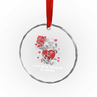 Love Runs Through My Bones Crystal Glass Ornament Funny Skeleton Soccer Gift