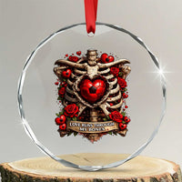 Love Runs Through My Bones Crystal Glass Ornament Funny Skeleton Soccer Player Gift