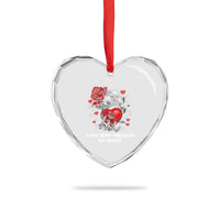 Love Runs Through My Bones Heart Crystal Glass Ornament Funny Skeleton Soccer Gift
