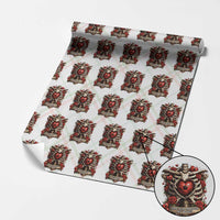 Love Runs Through My Bones Wrapping Paper Roll Funny Skeleton Soccer Player Gift