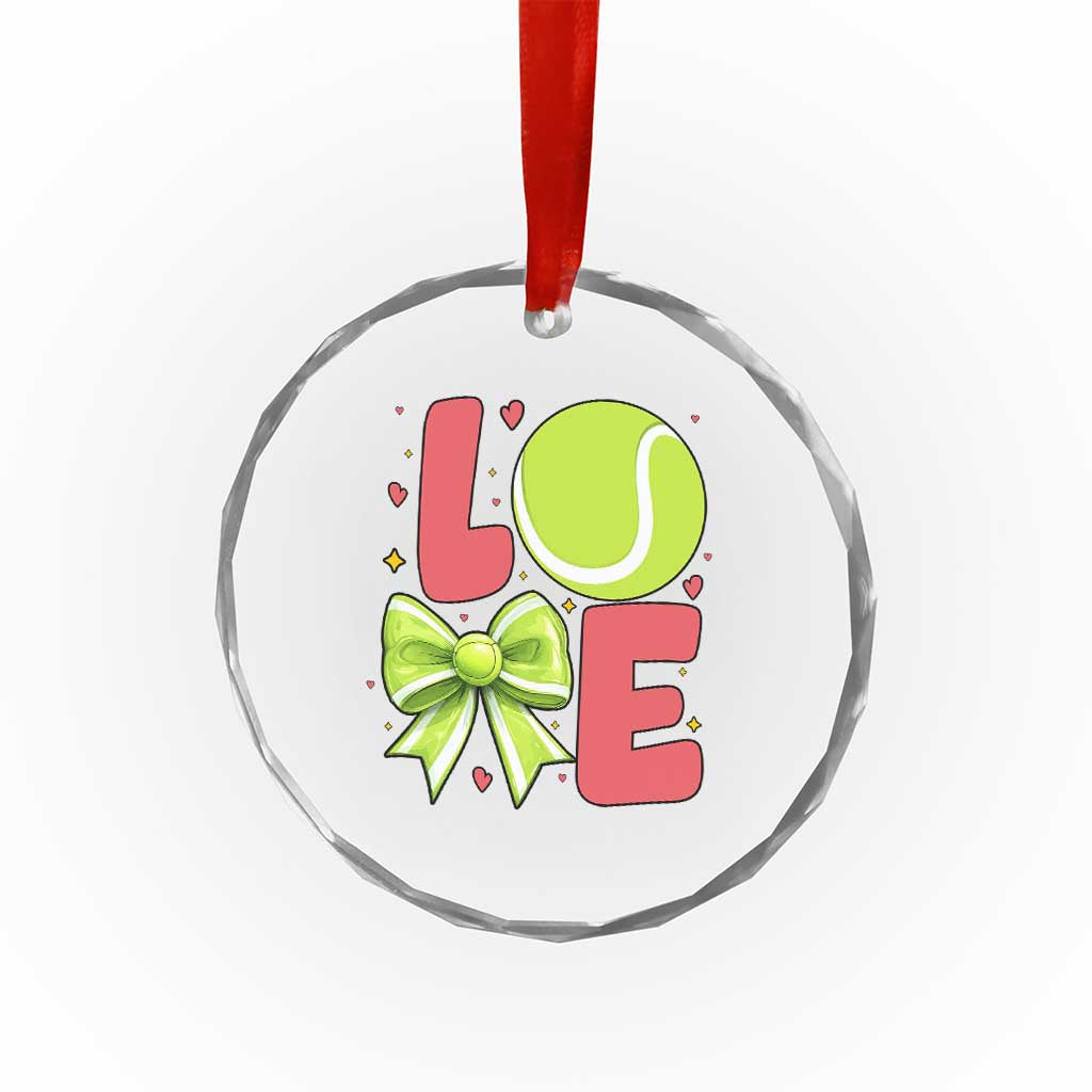 Love With A Tennis Ball Crystal Glass Ornament Valentines Day Gift - Wonder Print Shop