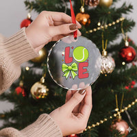 Love With A Tennis Ball Crystal Glass Ornament Valentines Day Gift - Wonder Print Shop