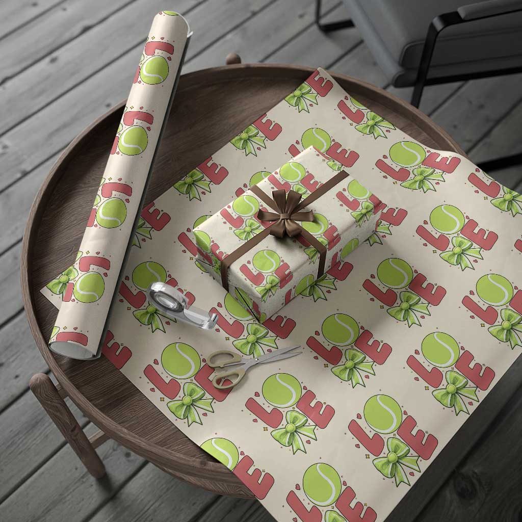 Love With A Tennis Ball Wrapping Paper Roll Valentines Day Gift - Wonder Print Shop