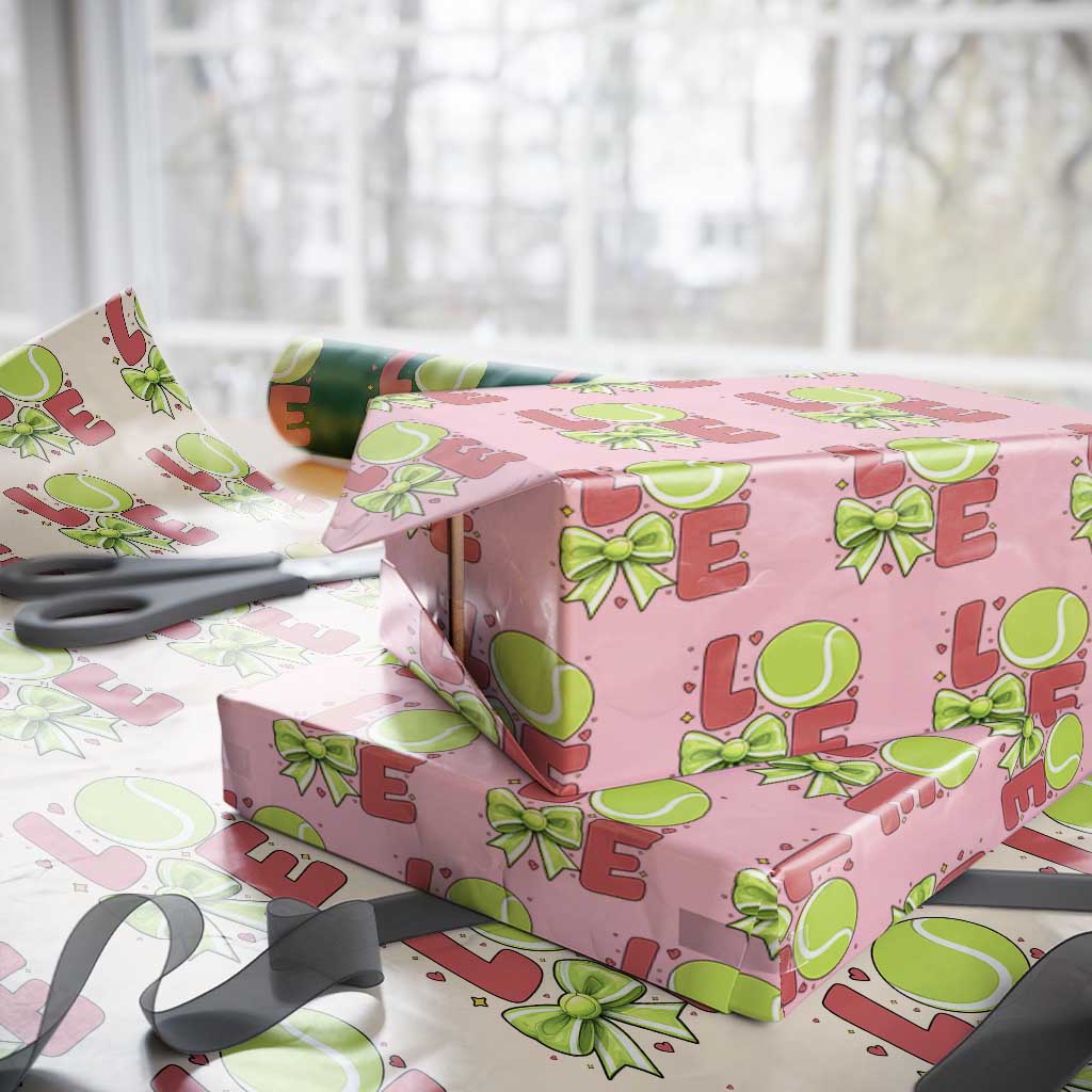 Love With A Tennis Ball Wrapping Paper Roll Valentines Day Gift - Wonder Print Shop