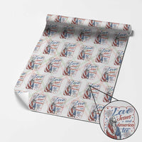 Loves Jesus and America Too Wrapping Paper Roll Patriotic Christian Jesus 4th of July
