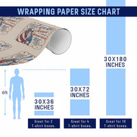 Loves Jesus and America Too Wrapping Paper Roll Patriotic Christian Jesus 4th of July