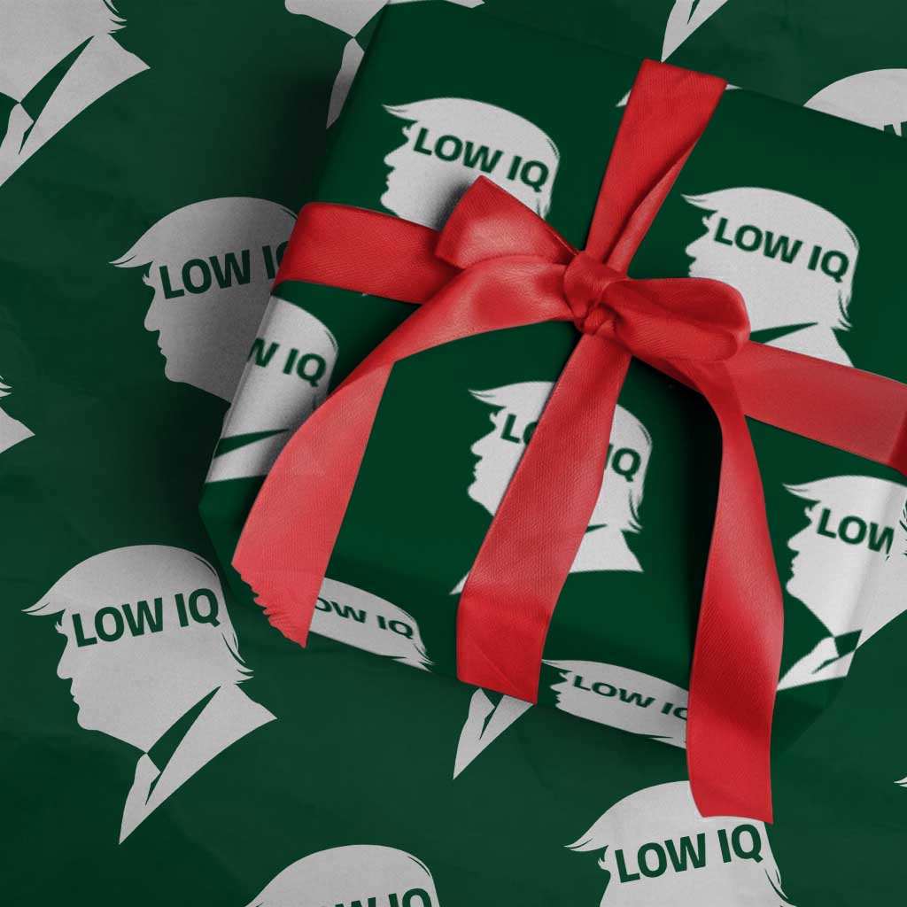 Low IQ Political Silhouette Profile Humor Wrapping Paper Roll Satirical Politics Subtle Hate