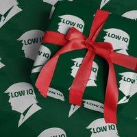 Low IQ Political Silhouette Profile Humor Wrapping Paper Roll Satirical Politics Subtle Hate