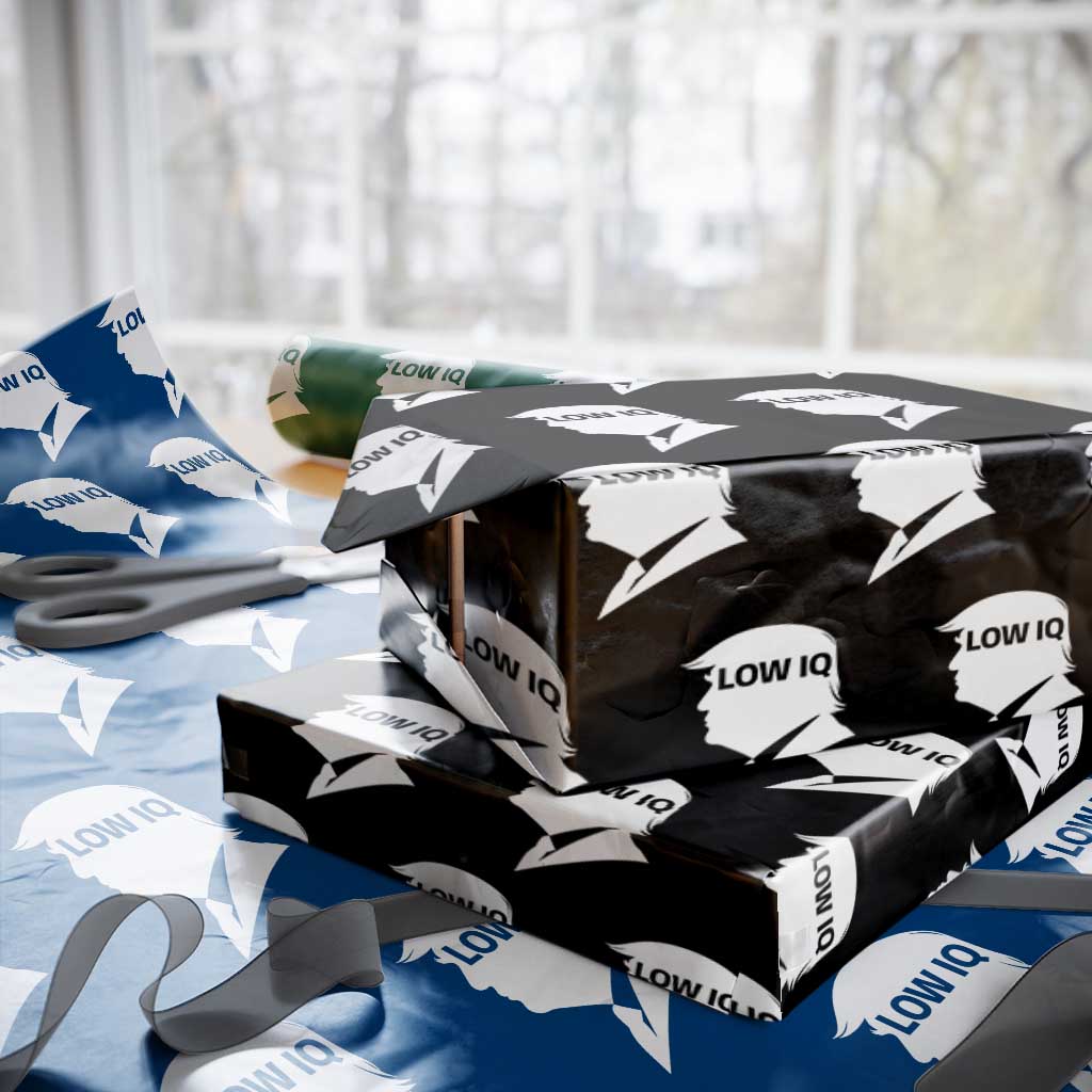 Low IQ Political Silhouette Profile Humor Wrapping Paper Roll Satirical Politics Subtle Hate
