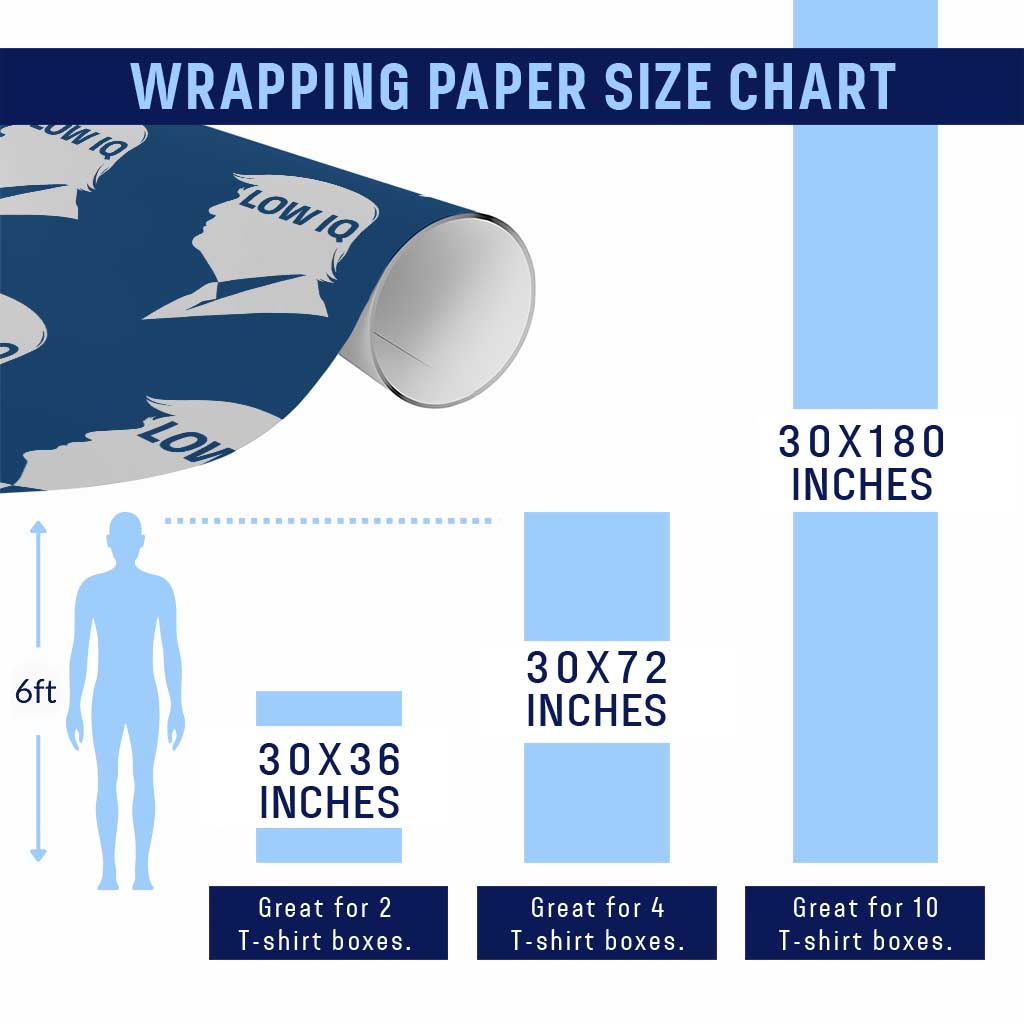 Low IQ Political Silhouette Profile Humor Wrapping Paper Roll Satirical Politics Subtle Hate