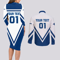 Finland Hockey 2024 Couples Matching Long Sleeve Bodycon Dress and Long Sleeve Button Shirt Come on Leijonat - Wonder Print Shop