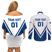 Finland Hockey 2024 Couples Matching Off Shoulder Short Dress and Long Sleeve Button Shirt Come on Leijonat - Wonder Print Shop