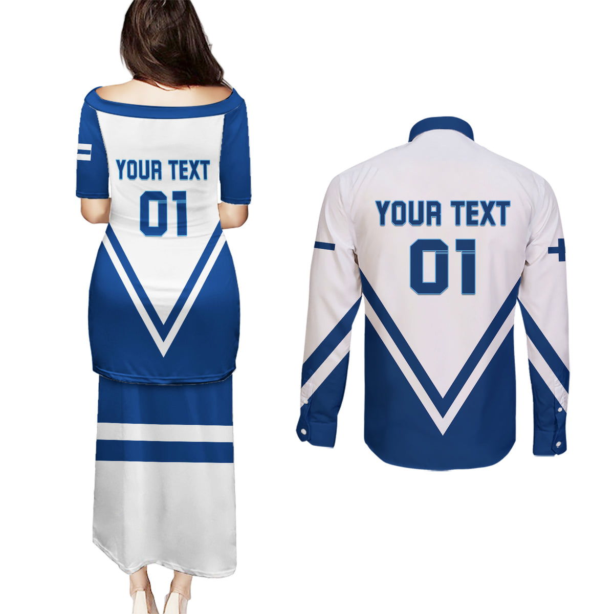 Finland Hockey 2024 Couples Matching Puletasi and Long Sleeve Button Shirt Come on Leijonat - Wonder Print Shop