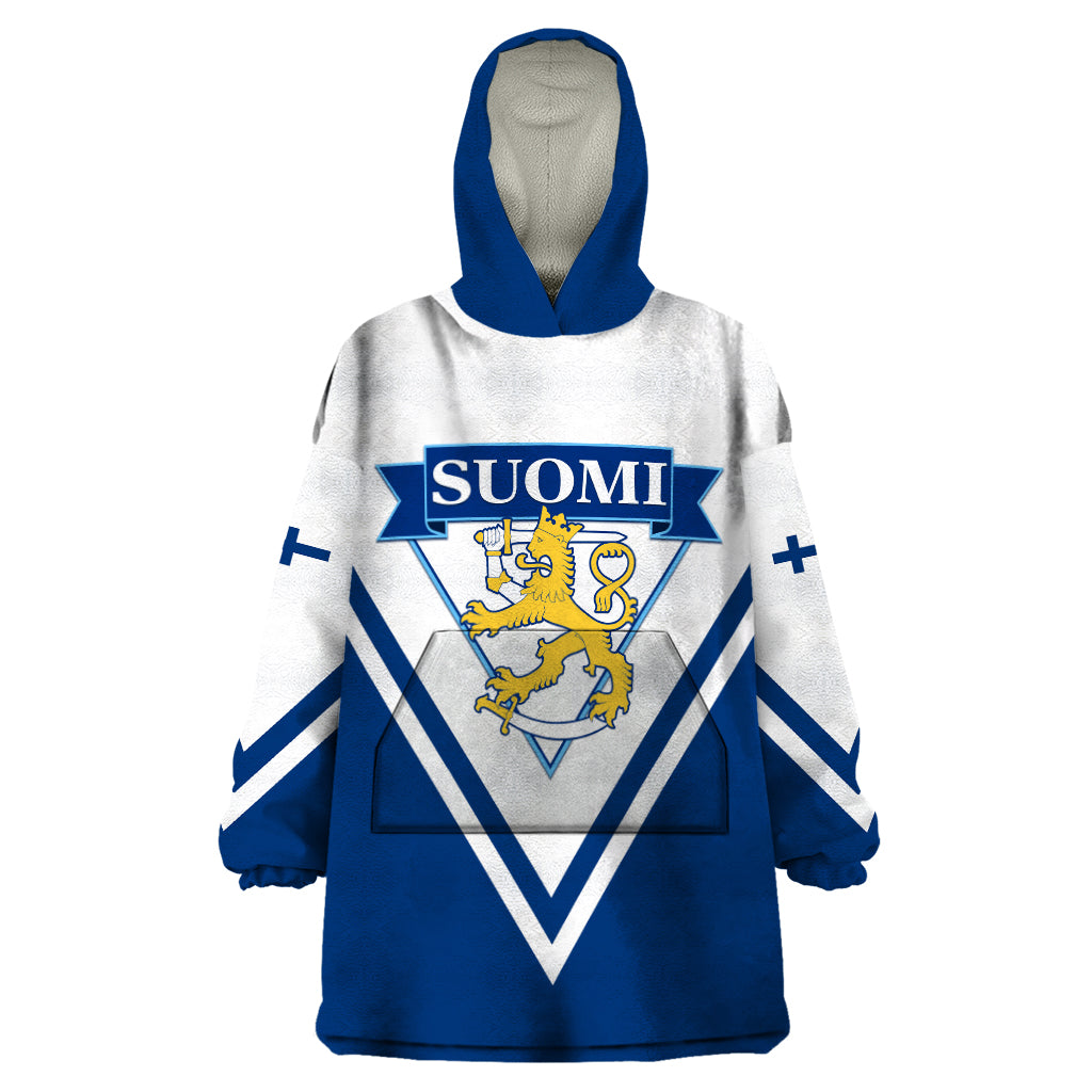 Finland Hockey 2024 Wearable Blanket Hoodie Come on Leijonat - Wonder Print Shop