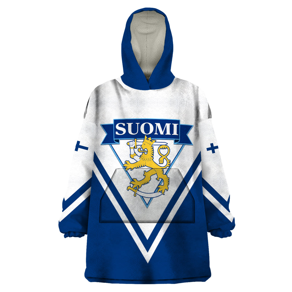 Finland Hockey 2024 Wearable Blanket Hoodie Come on Leijonat